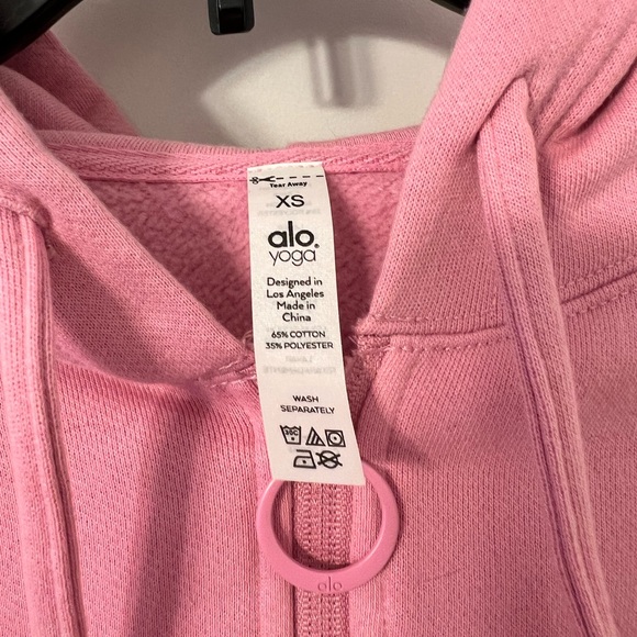 Like new Alo Yoga Stadium Cropped Half Zip Hoodie Pink XS - Picture 11 of 15